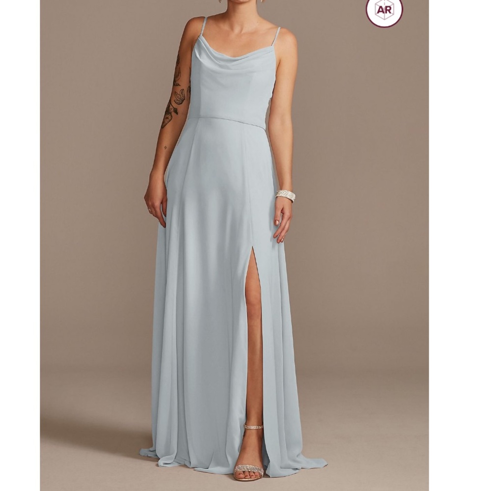 Cowl Neck Chiffon Bridesmaid Dress